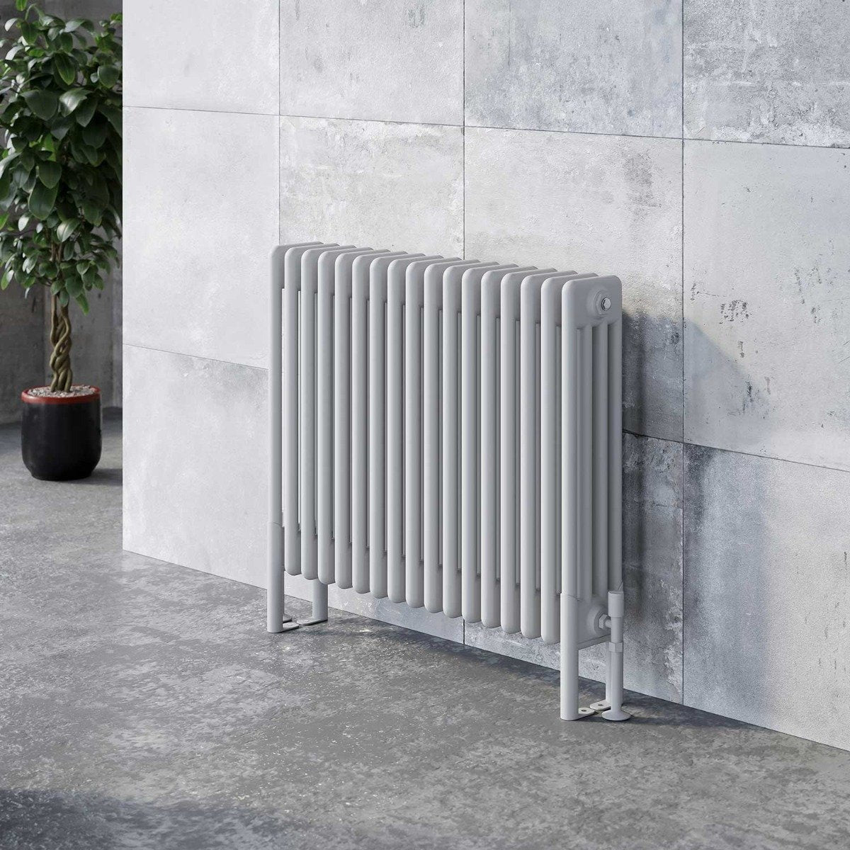 Upton White Quadruple Horizontal Column Radiator 600x785mm