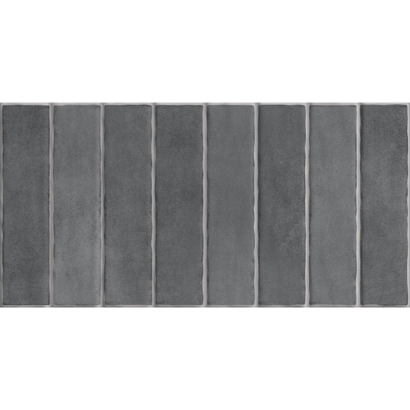 Santorini Grey Stripe Gloss Ceramic Tile 600x300mm