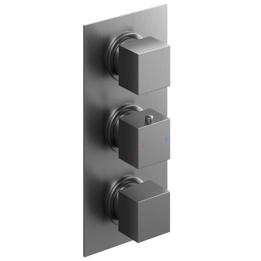Zena Gunmetal Triple Outlet Square Concealed Valve
