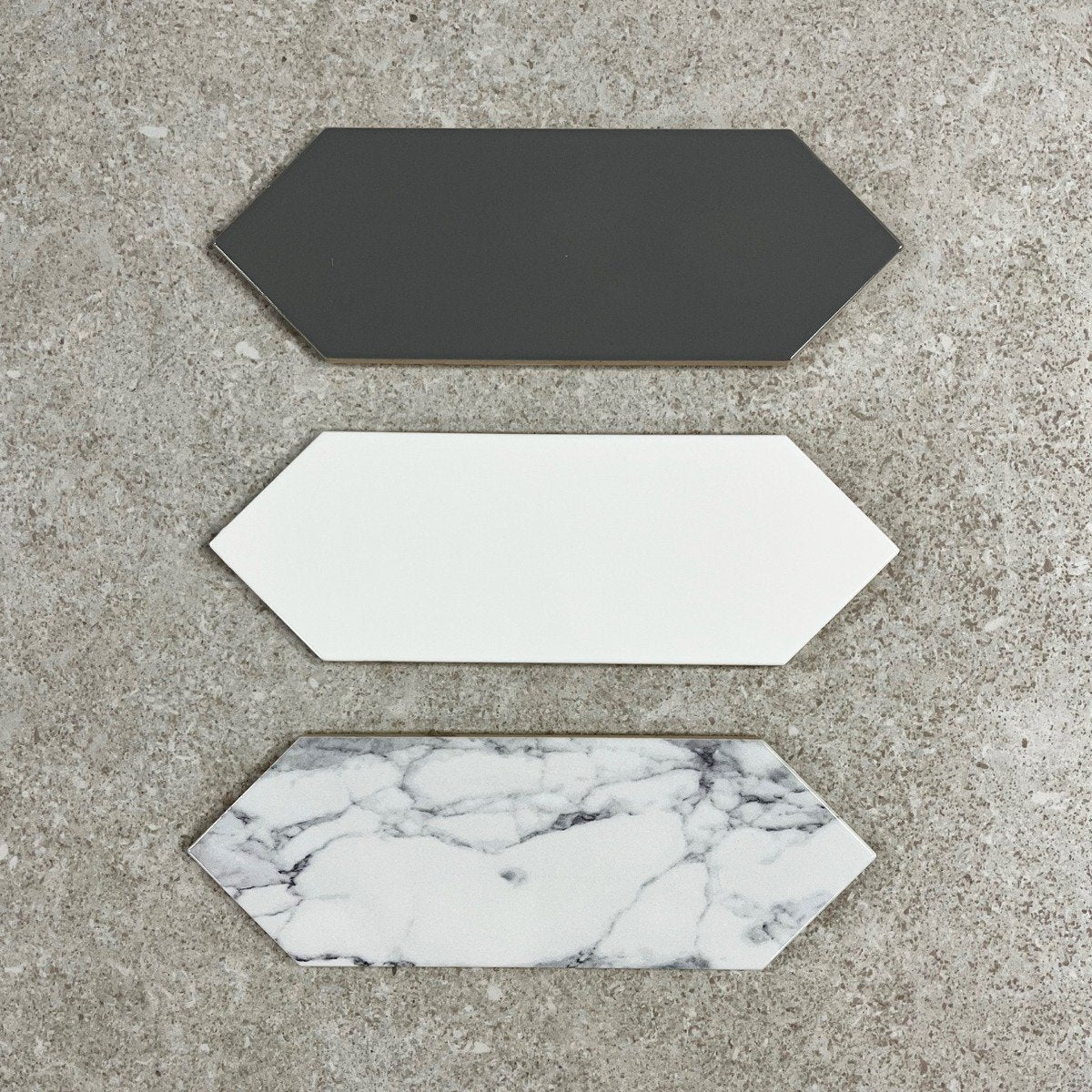Pixagon White Gloss Ceramic Tile 100x300mm