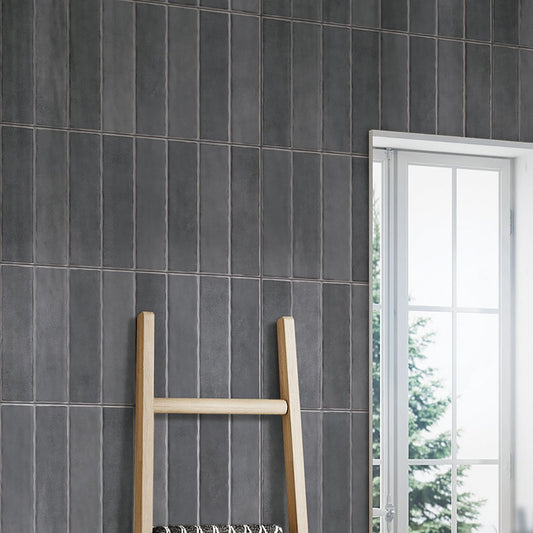 Santorini Grey Stripe Gloss Ceramic Tile 600x300mm