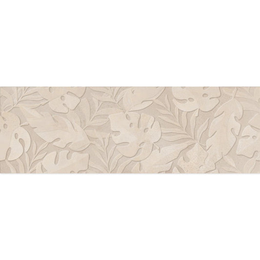 Moreno Beige Decor Leaf Effect Tile 300x900mm