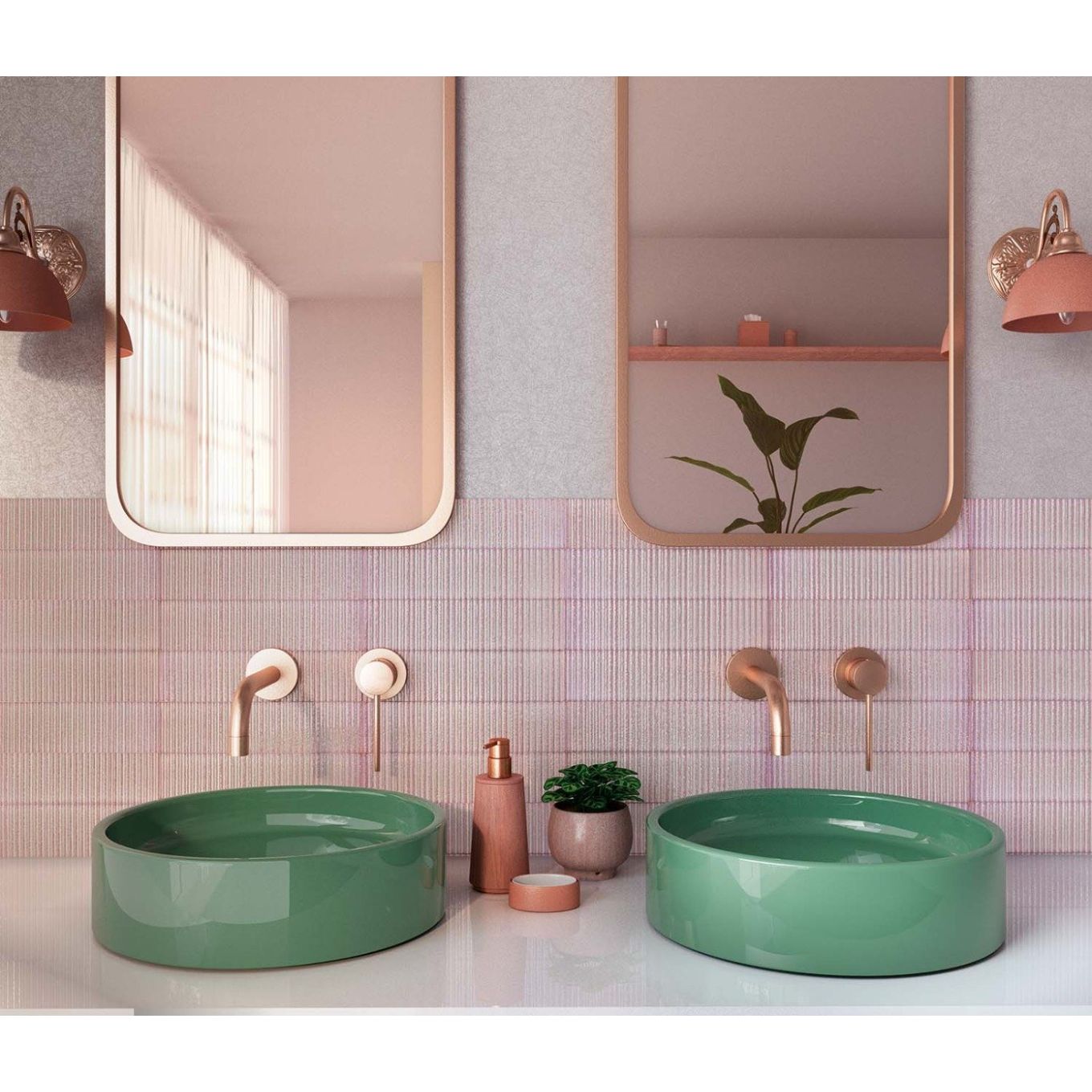 Canillo Pink Gloss Ceramic Brick Tile 300x75mm