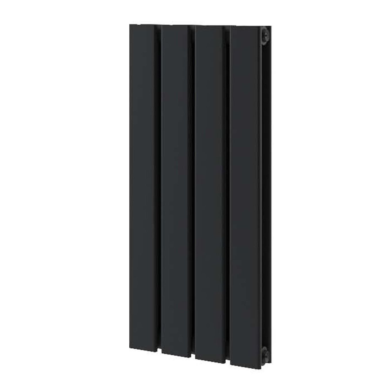 Perth Matt Black Double Vertical Flat Panel Radiator 600x272mm