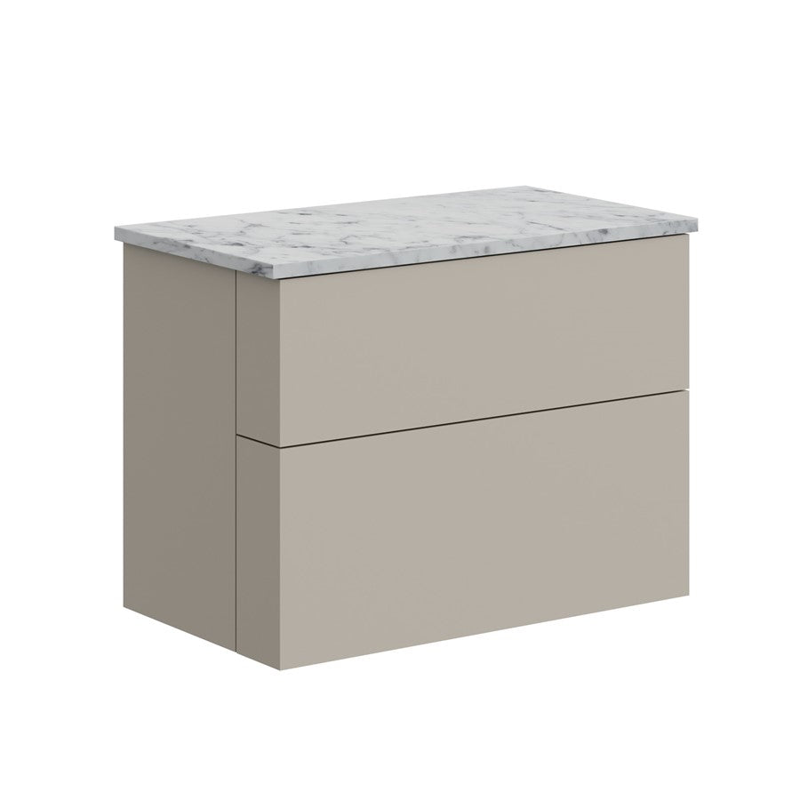 Avenue 800 Two Drawer Vanity with Carrara Marble Worktop