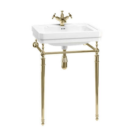 Contemporary 580mm Basin with Regal Gold Washstand