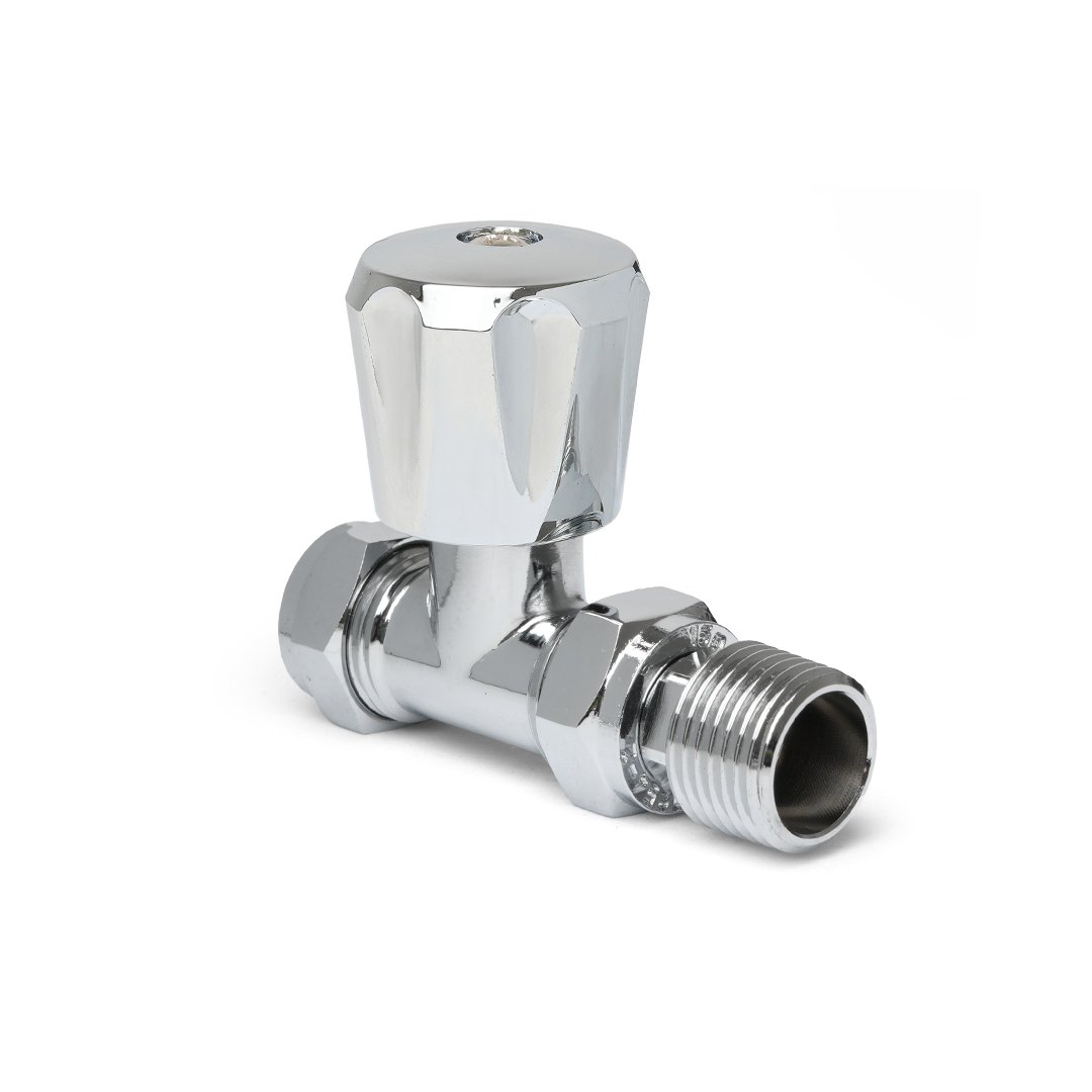 Thermostatic Chrome Straight Pair of Radiator Valves