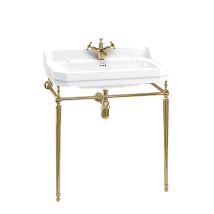 Edwardian 800mm Basin with Gold Washstand