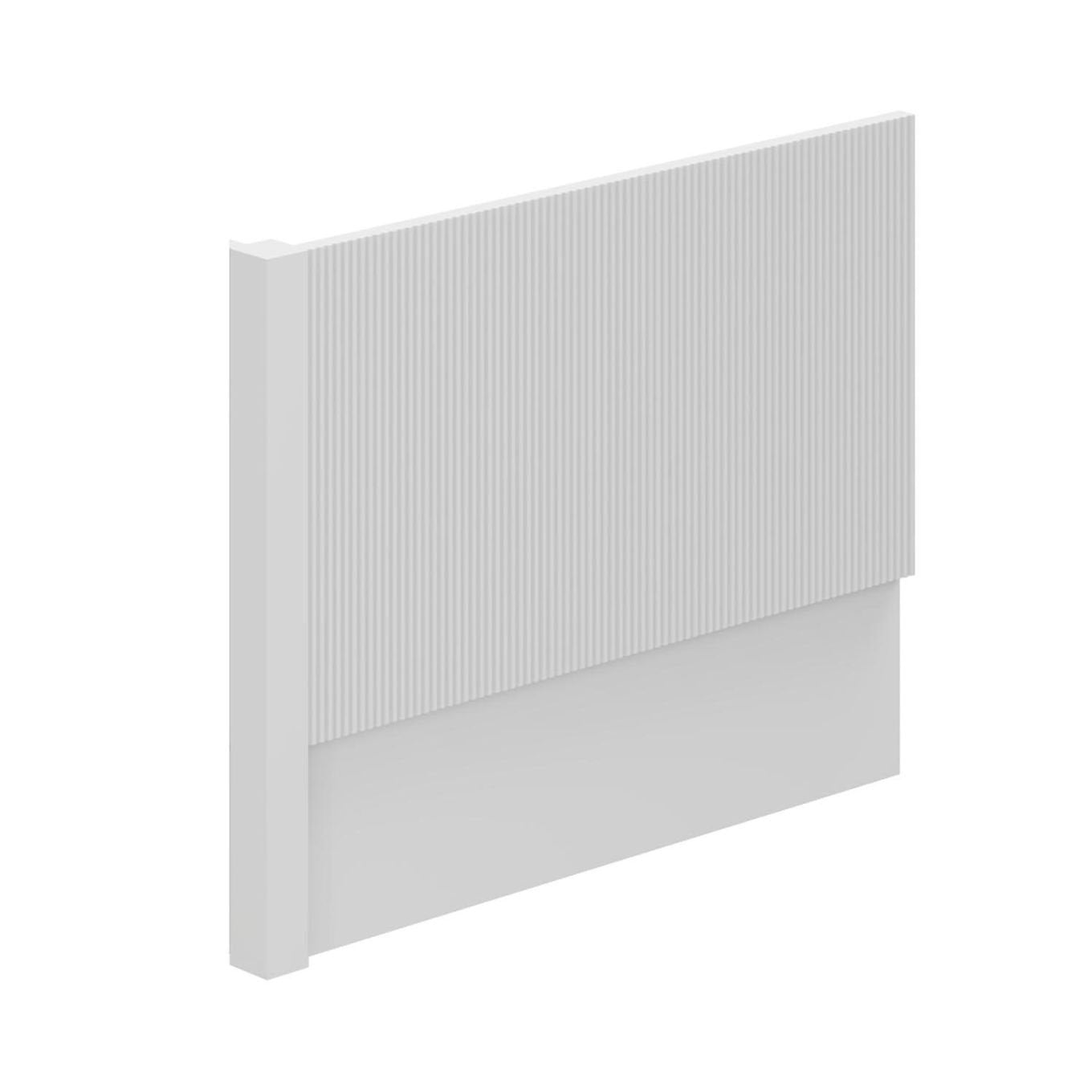 Bryce Ribbed White End Bath Panel with Corner Post 800mm