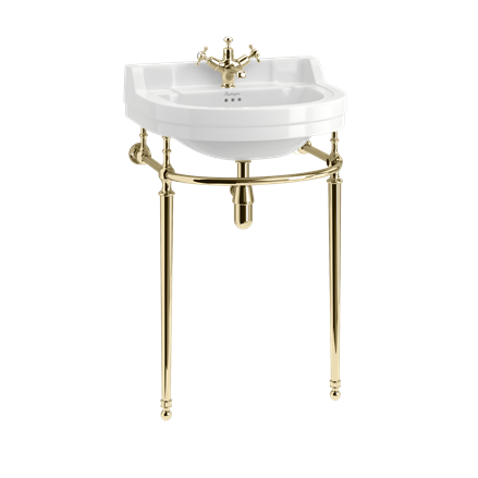 Edwardian Round 560mm Basin with Gold Washstand