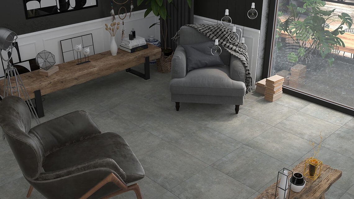 Ceteris Grey Porcelain Tile 600x600mm
