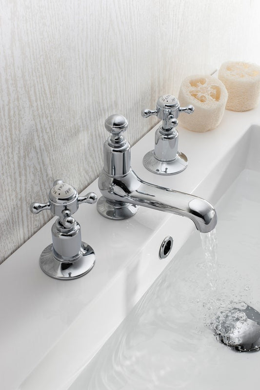 Belgravia Crosshead Basin 3 Hole Set Deck Mounted