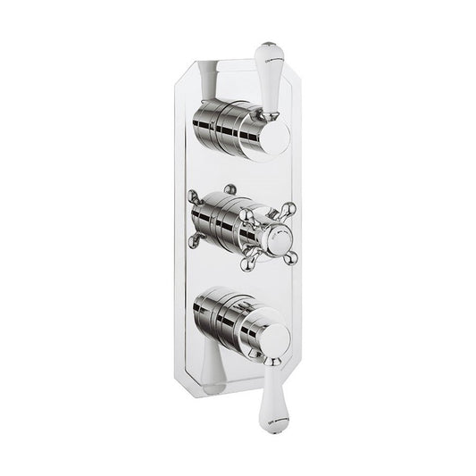 Belgravia 2 Outlet 3 Handle Concealed Thermostatic Shower Valve Portrait 