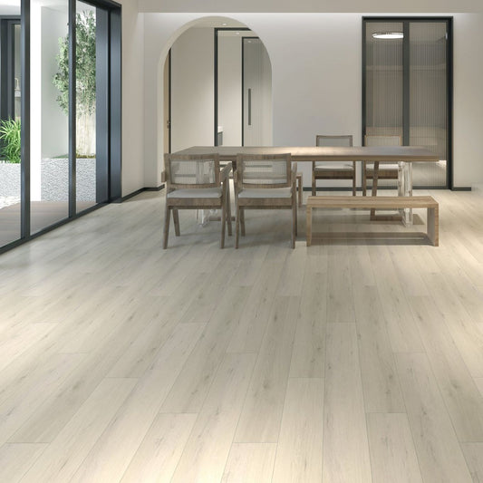Stirling White Rigid Core SPC Vinyl Wood Plank Flooring 182x1220mm