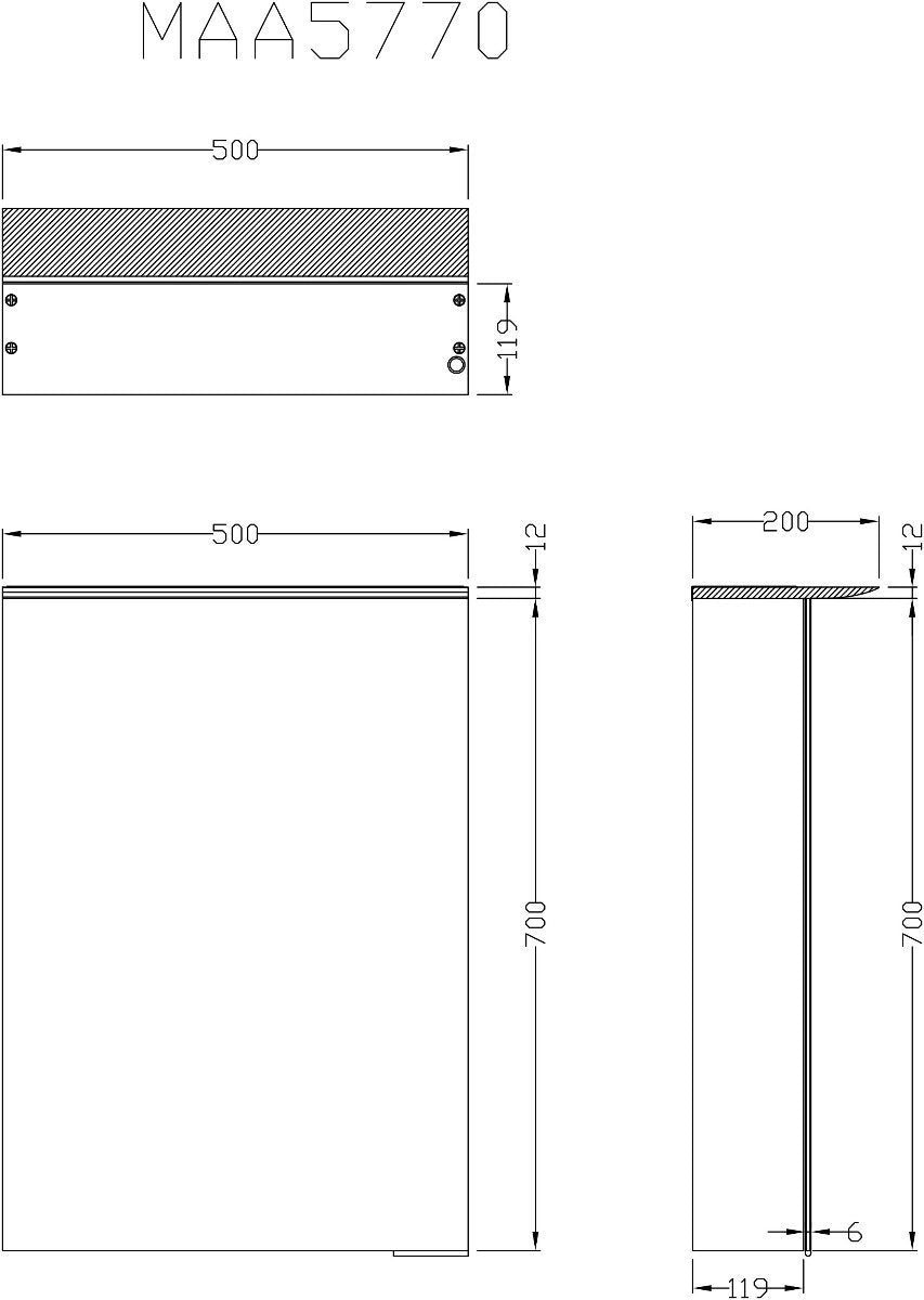 Ruby LED Single Door Mirror Wall Cabinet 500mm