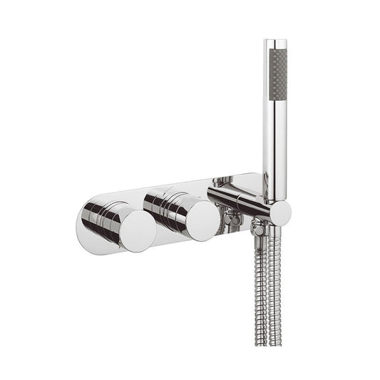 Central 2 Outlet 2 Handle Concealed Thermostatic Shower Valve & Handset