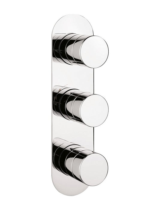 Central 3 Outlet 3 Handle Concealed Thermostatic Shower Valve Portrait 
