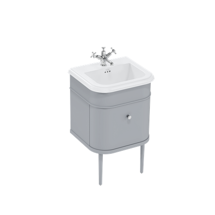 Chalfont 550mm Single Drawer Unit with Ceramic Basin - Classic Grey