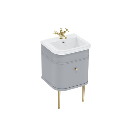 Chalfont 550mm Single Drawer Unit with Ceramic Basin - Classic Grey