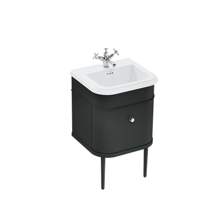 Chalfont 550mm Single Drawer Unit with Ceramic Basin - Matt Black