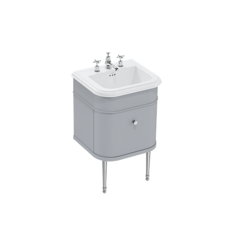 Chalfont 550mm Single Drawer Unit with Ceramic Basin - Classic Grey