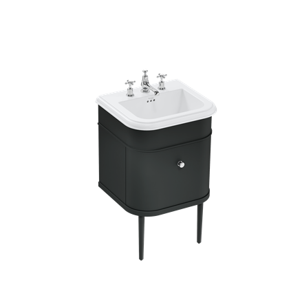 Chalfont 550mm Single Drawer Unit with Ceramic Basin - Matt Black