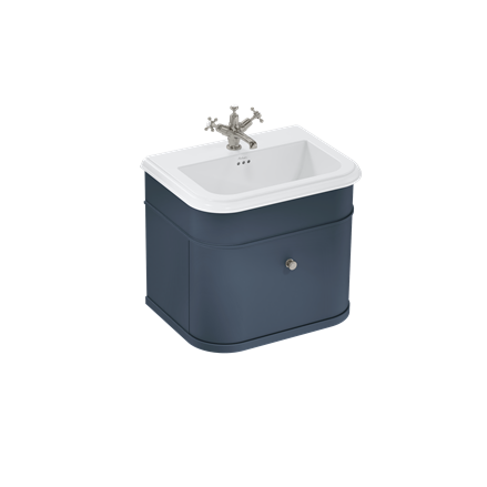 Chalfont 650mm Single Drawer Unit with Ceramic Basin - Blue
