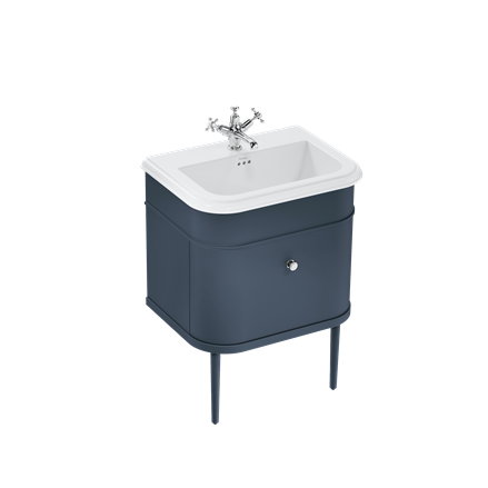 Chalfont 650mm Single Drawer Unit with Ceramic Basin - Blue
