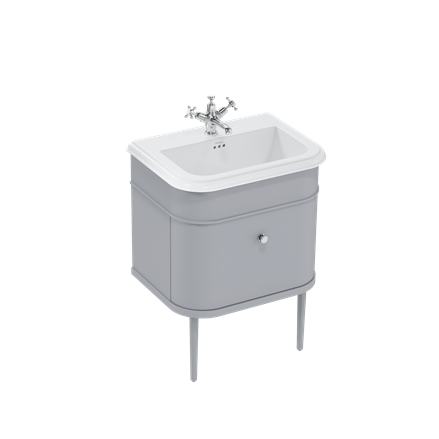 Chalfont 650mm Single Drawer Unit with Ceramic Basin - Classic Grey