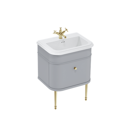 Chalfont 650mm Single Drawer Unit with Ceramic Basin - Classic Grey