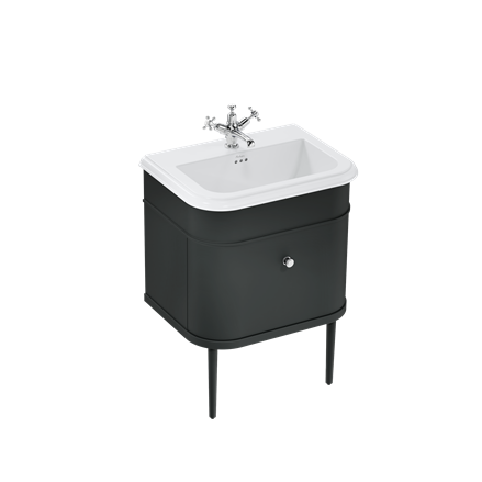 Chalfont 650mm Single Drawer Unit with Ceramic Basin - Matt Black