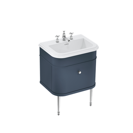 Chalfont 650mm Single Drawer Unit with Ceramic Basin - Blue