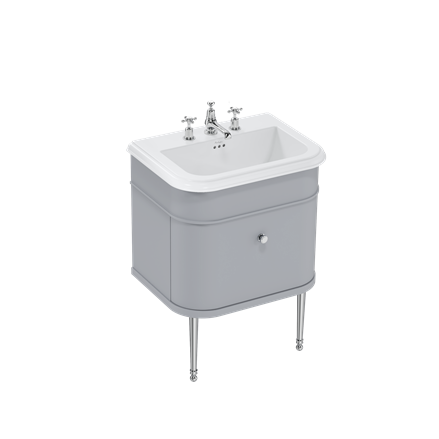 Chalfont 650mm Single Drawer Unit with Ceramic Basin - Classic Grey