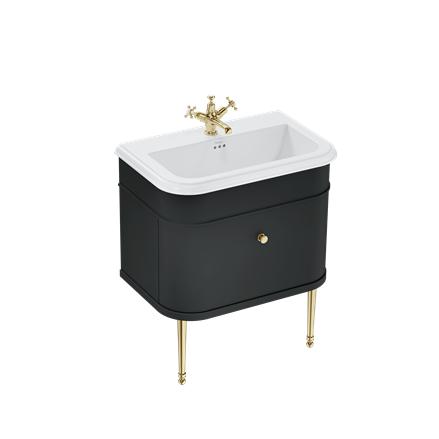 Chalfont 750mm Single Drawer Unit with Ceramic Basin - Matt Black