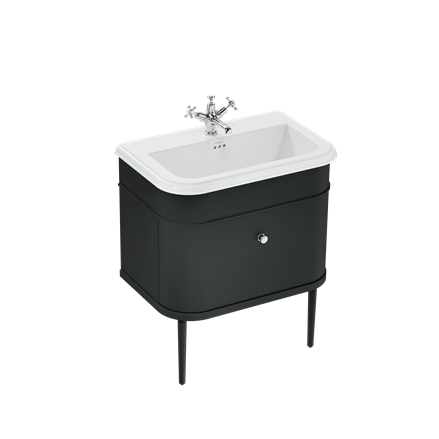 Chalfont 750mm Single Drawer Unit with Ceramic Basin - Matt Black