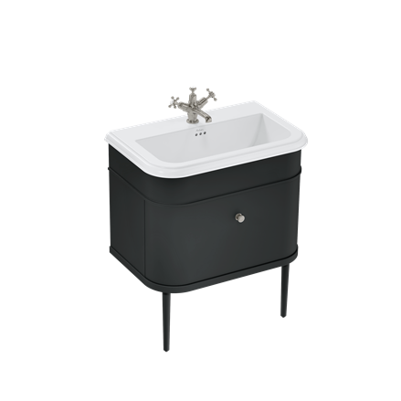 Chalfont 750mm Single Drawer Unit with Ceramic Basin - Matt Black
