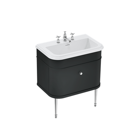 Chalfont 750mm Single Drawer Unit with Ceramic Basin - Matt Black
