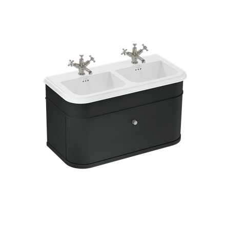 Chalfont 1000mm Single Drawer Unit with Ceramic Basin - Matt Black