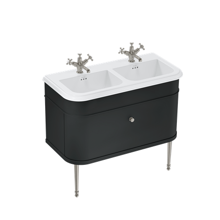 Chalfont 1000mm Single Drawer Unit with Ceramic Basin - Matt Black