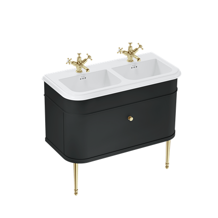 Chalfont 1000mm Single Drawer Unit with Ceramic Basin - Matt Black