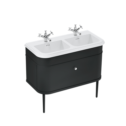 Chalfont 1000mm Single Drawer Unit with Ceramic Basin - Matt Black