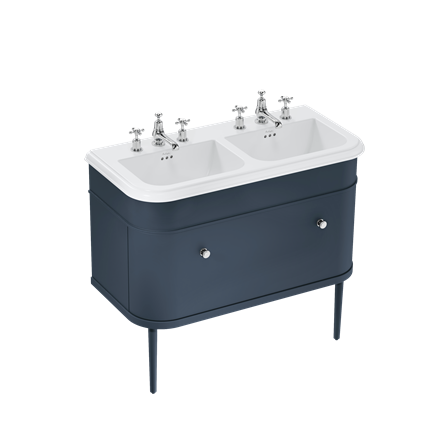 Chalfont 1000mm Single Drawer Unit with Ceramic Basin - Blue
