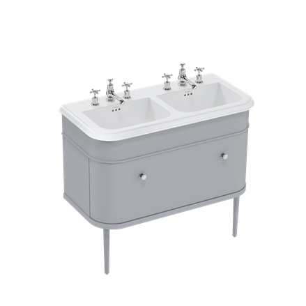 Chalfont 1000mm Single Drawer Unit with Ceramic Basin - Classic Grey