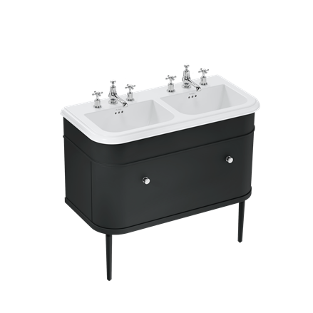 Chalfont 1000mm Single Drawer Unit with Ceramic Basin - Matt Black