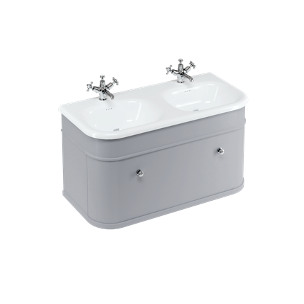 Chalfont 1000mm Single Drawer Unit with Natural Stone Roll Top Basin - Classic Grey