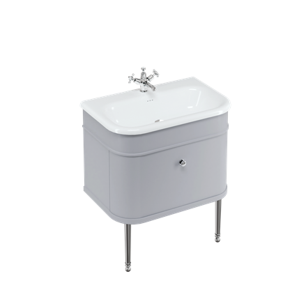 Chalfont 750mm Single Drawer Unit with Natural Stone Roll Top Basin - Classic Grey