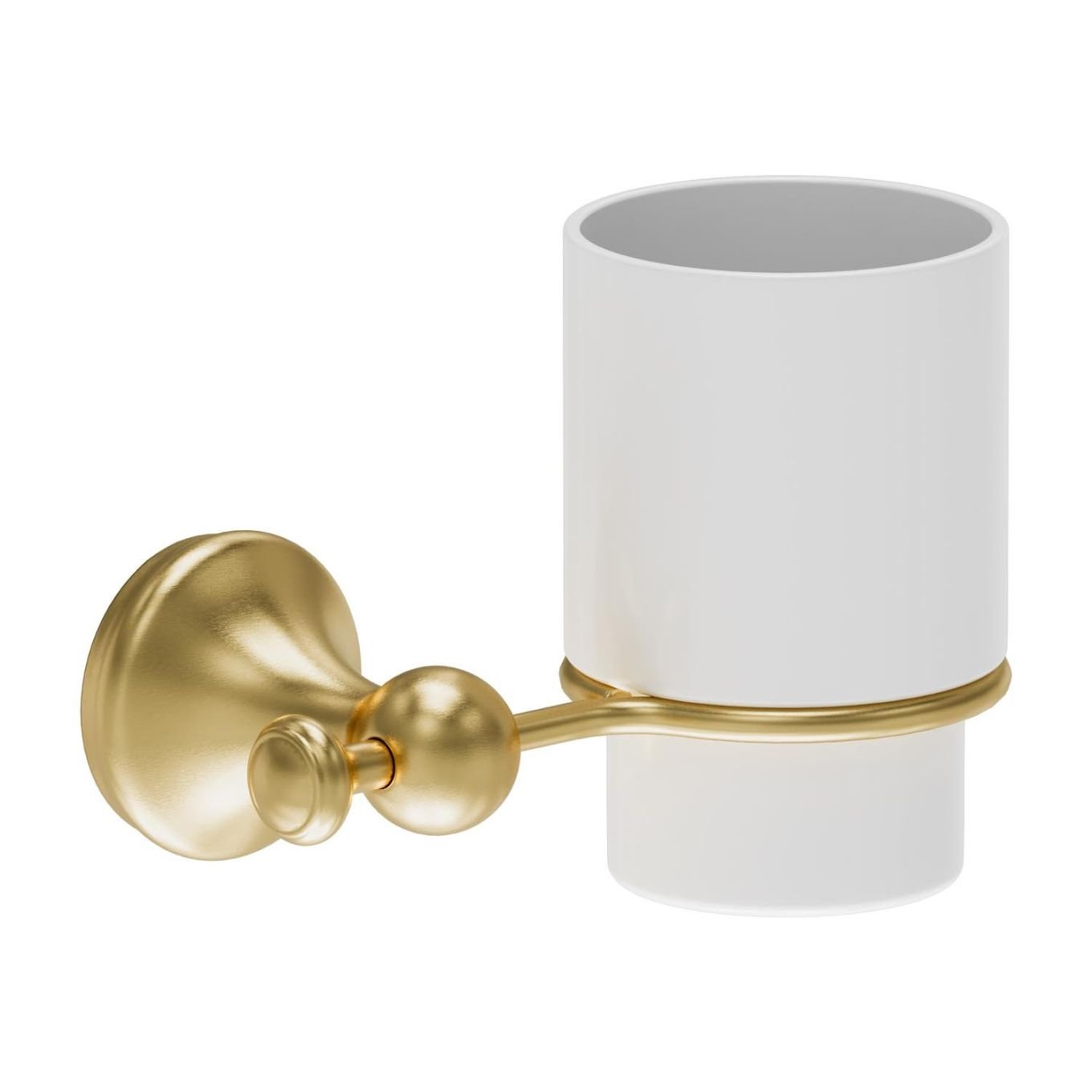 Warwick Brushed Gold Traditional Tumbler & Holder