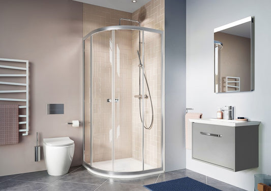 Clear 6 Quadrant Double Doors