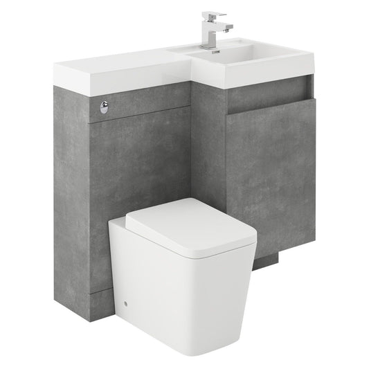 Summers Concrete Right Hand Combination Vanity Basin and WC Unit 900mm
