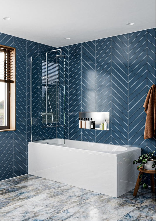 Clear 6 Hinged Bath Screen